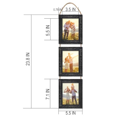VMUZEDER 4x6 Wall Hanging Picture Frames Collage with 3 Opening Frames Black - Image 2