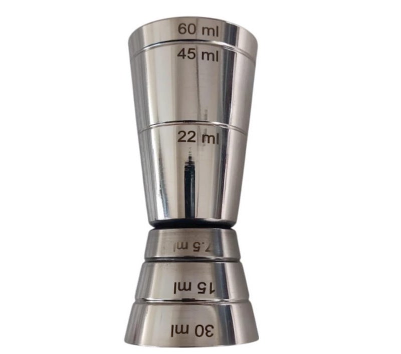 NJ OVERSEAS NJ 304 SS Double Sided Peg Maker | Stainless Steel Jigger I Multi-Level Cup I Cocktail Jigger | Multiple Capacities Marked one Tool : 1 Pc. - Image 1