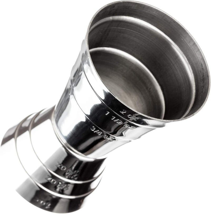 NJ OVERSEAS NJ 304 SS Double Sided Peg Maker | Stainless Steel Jigger I Multi-Level Cup I Cocktail Jigger | Multiple Capacities Marked one Tool : 1 Pc. - Image 4