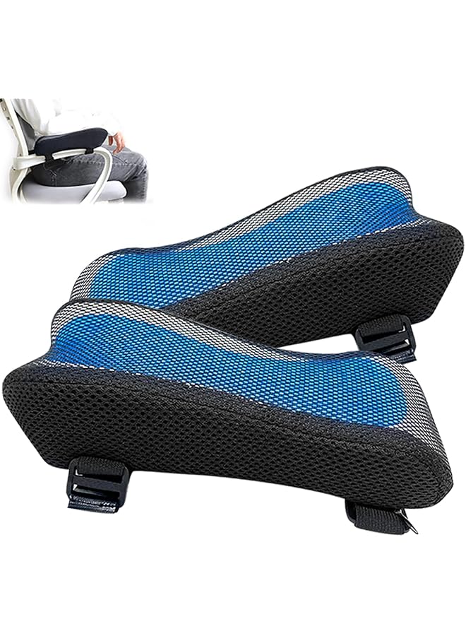 erorex Armrest Pad Memory Foam Elbow Pillow Ergonomic Arm Rest Cover Pillow Comfy Forearm Support Cushion Pads With Cooling Gel Breathable Mesh Cover For Universal Office Gaming Chair Pressure Relief 2 Pcs  - Image 1
