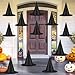 Helimoto 12 PCS Halloween Witch Hats Black Hanging Witch Hats Witch Costume Accessories with 328 FT Nylon Cord Wizard Hats Indoor Outdoor Halloween Decorations - Image 3