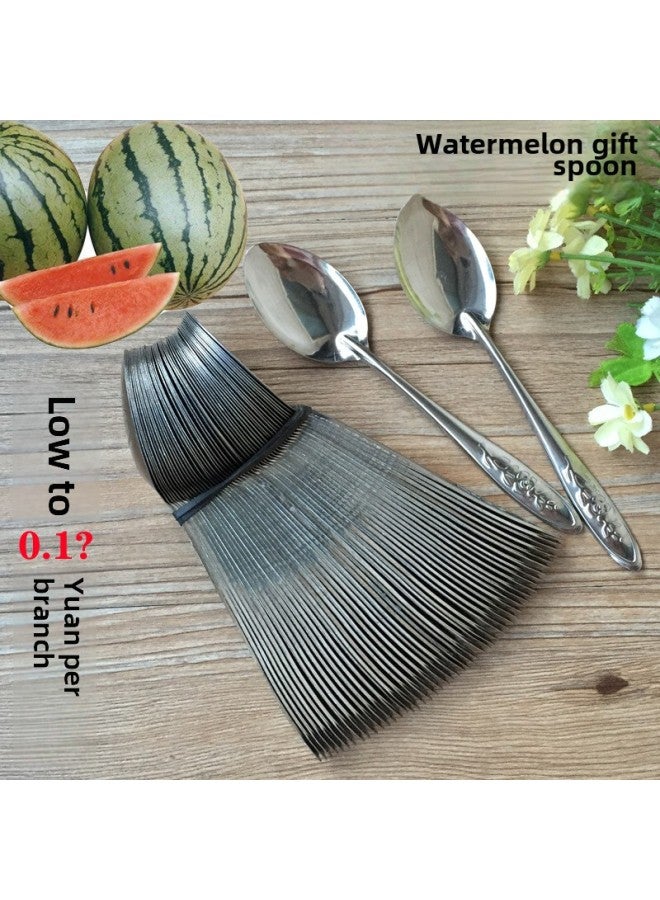 Stainless Steel Commercial Small Spoon Digging Watermelon Special Long Handle Spoon Fruit Spoon Disposable Watermelon Iron Spoon-Color:More Than 21000 Branches-Specifications:* Square Head Spade *  - Image 2