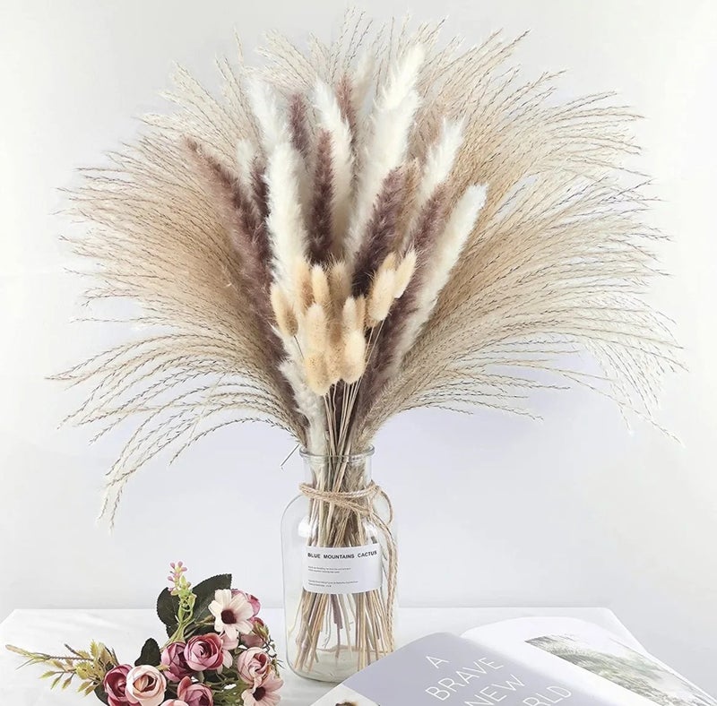 Y&D Fluffy Pampas Grass Decor - Boho Wedding Home Decoration with Natural Dried Small Pampas & Dried Plants - Image 5
