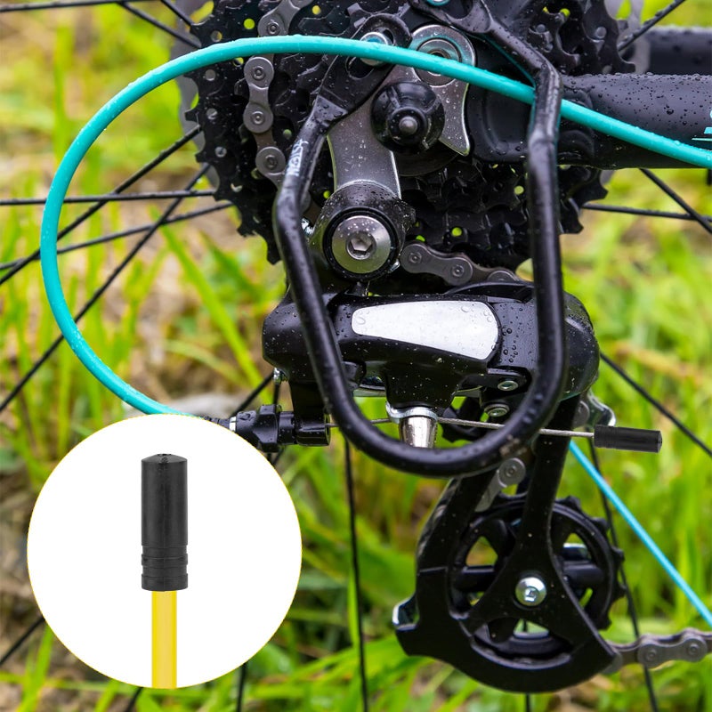 XIHIRCD 100pcs Bike Cable End Caps for Bike Shift & Brake Cables, 4mm & 5mm Bicycle Cable Ends Crimps Black Bike Brake Cable End Tips Cycling Brake Cable Housing Caps for Road Mountain Bicycle - Image 4