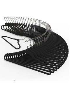 TYCOM Clothes Hangers (50 Pack) Velvet - Ultra Thin Space Saving Coats Clothes Hangers Non-Slip Suit Hangers with 360 Degree Swivel Hook Hold Up-to 5KG for Jackets, Pants, Dress- 50p Black  - Image 1
