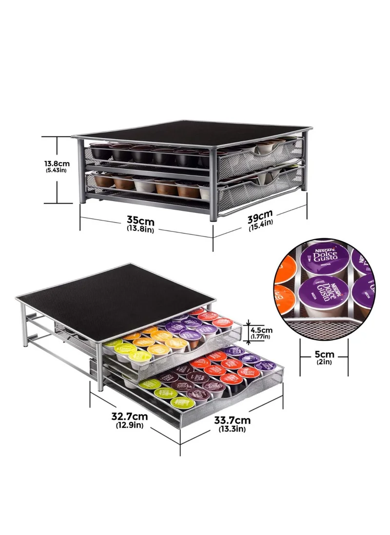 1 تشيس Double Layer Coffee Capsule Holder Drawer