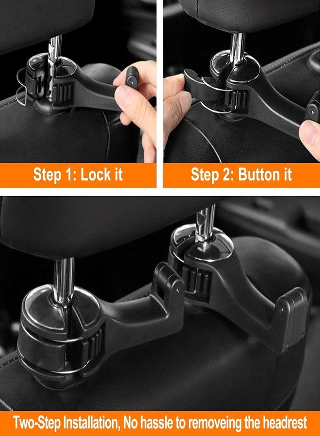 KINJAL MAX Car Hooks with Phone Holder, Car Seat Hooks for Purses and Bags, Universal Rotation Headrest Hooks Purse Holder for Car, Car Purse Hook Holder - Image 4