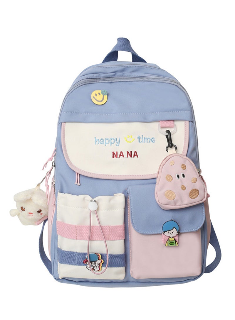 شاربدو حقيبة ظهر أرنب لطيفة للنساء والفتيات - حقيبة كتب كمبيوتر محمول برسومات كرتونية جميلة مع حقيبة ظهر مدرسية، وجيب كمبيوتر محمول مقاس 15.6 بوصة، وجيوب لزجاجات المياه - Image 2