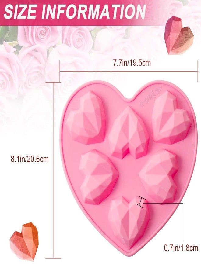 Skytail Silicone Breakable Heart Molds Diamond Heart Shaped Cake Molds Set for Baking Valentines Day Cake Decorations Cupcake Chocolate Heart Candy Making Dessert DIY Couple Gifts Wax Melts (1) - Image 2
