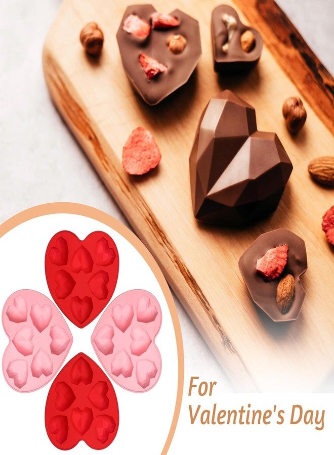 Skytail Silicone Breakable Heart Molds Diamond Heart Shaped Cake Molds Set for Baking Valentines Day Cake Decorations Cupcake Chocolate Heart Candy Making Dessert DIY Couple Gifts Wax Melts (1) - Image 4