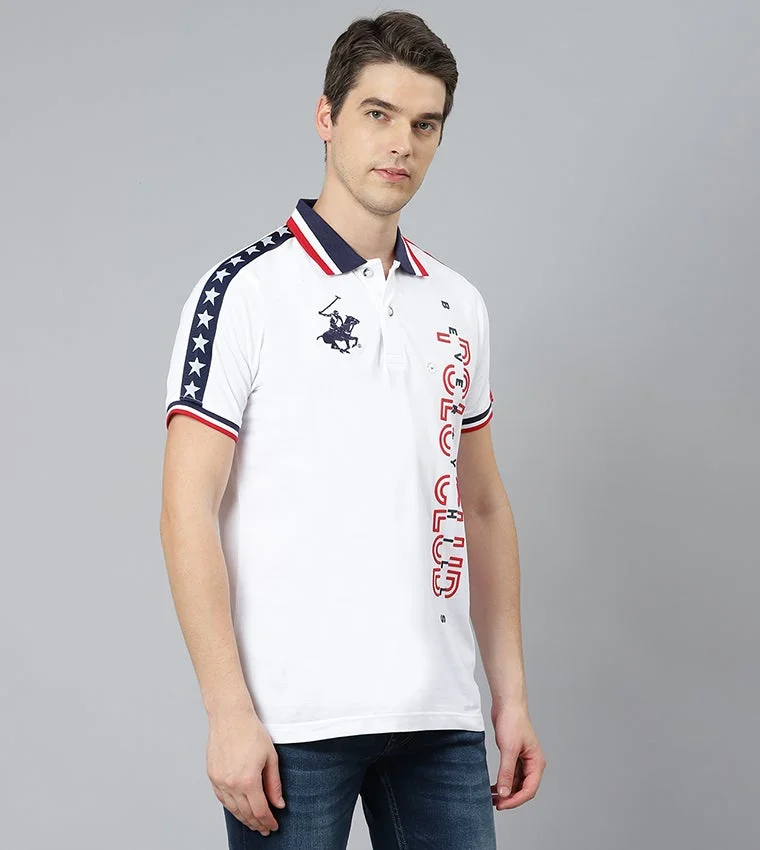 BEVERLY HILLS POLO CLUB  Beverly Hills Polo Club White Polo T-Shirt for Men | Best Price UAE
