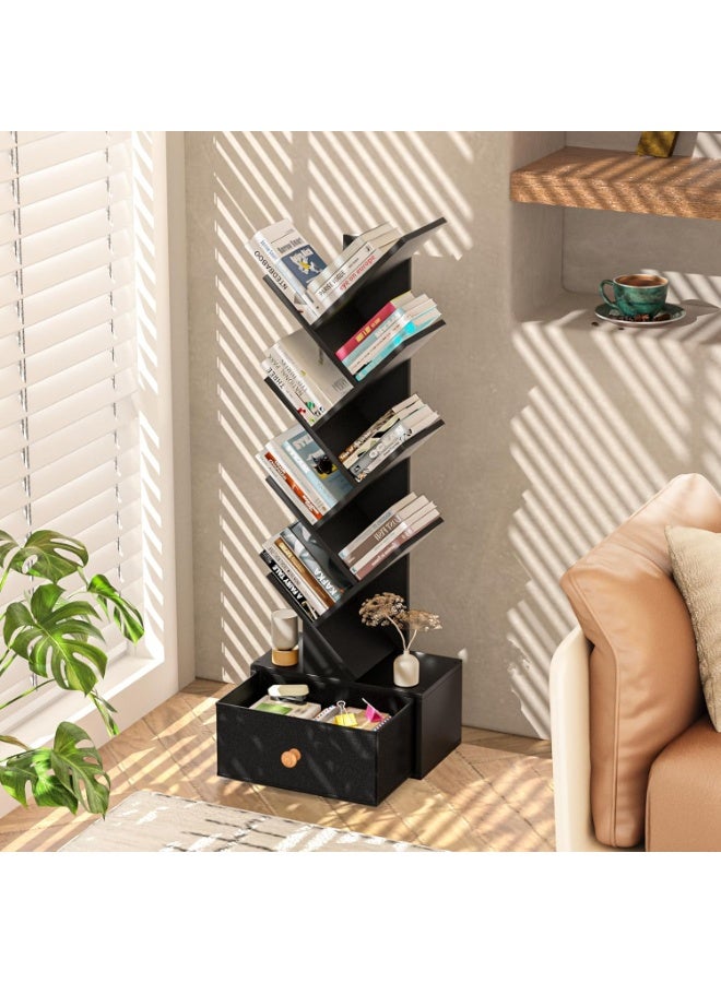 جاد وودز جاد وودز رف كتب من 8 طبقات على شكل شجرة مع درج  - Image 2