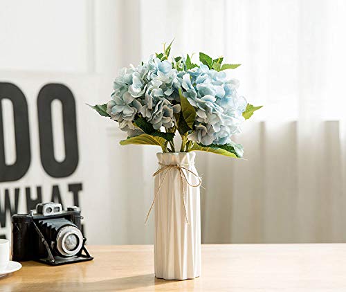 ARAWAT CERAMIC WHITE VASE FLOWER VASE للديكور المنزلي النمط الحديثة 9.5 بوصة طول مزهرية الطاولة على الجرف المزهرية ديكور المنزل للموقد غرفة نوم غرفة المعيشة - Image 4