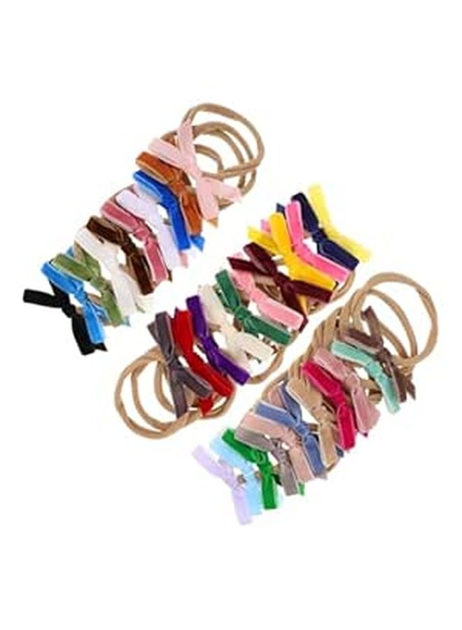 32 Pcs Soft Stretchy Fluffy Bow Headbands for Newborns Toddlers Girls Boys Hair Accessories - Image 1