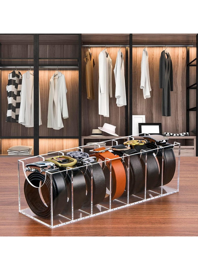TPGP 2-Pack Belt Organizer – Acrylic Belt Storage Holder with 7 Compartments, Clear Belt Display Case for Closet and Drawer - Image 5