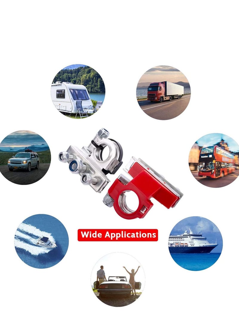 SYOSI Battery Terminal Connectors, Quick Release Car, Top Post 2pcs Clamps -12V 3-Way, Leisure Caravan, Motorhome Pair, Positive and Negative  - Image 4