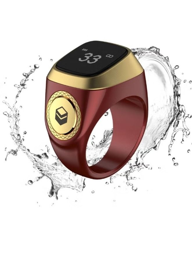 iQIBLA Smart Tasbih Zikr Lite Ring Brown Plastic 18 MM - Image 2