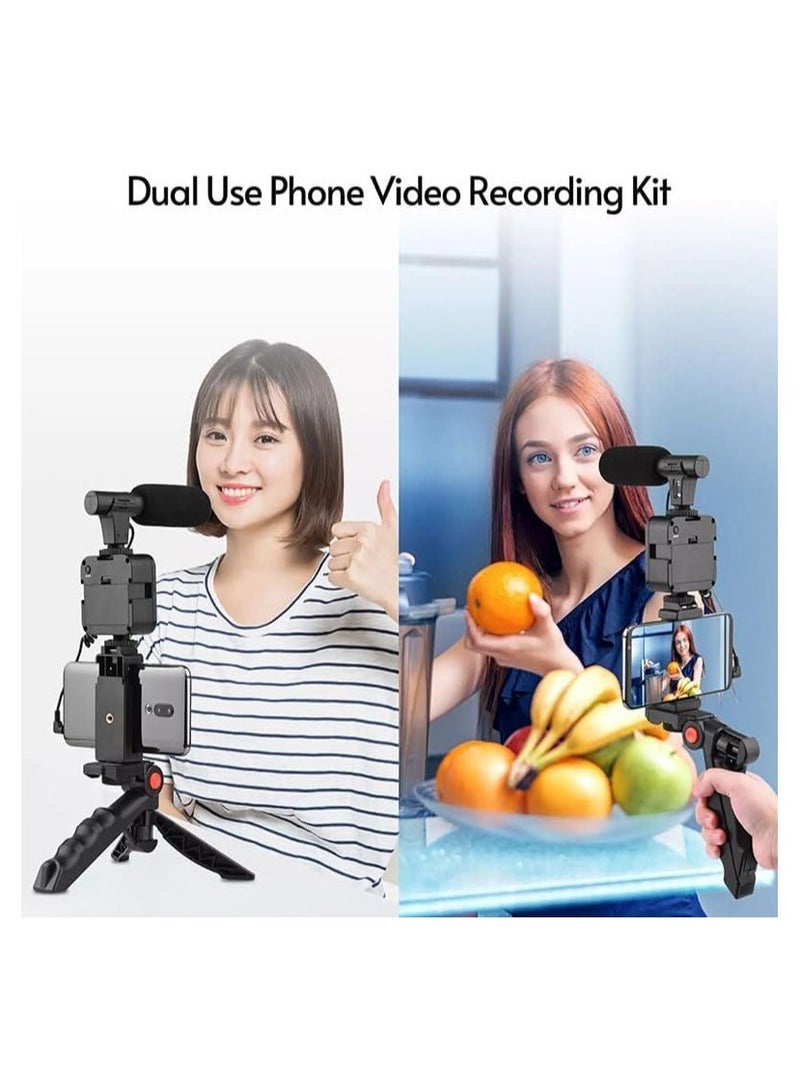 EWODE Vlogging kit iPhone Android, Lightning Compatible Video Vlog Kit, Streaming Equipment Accessories: Phone Tripod, Phone Mount, LED Light and Shotgun Microphone for iPhone, YouTube Starter kit  - Image 3
