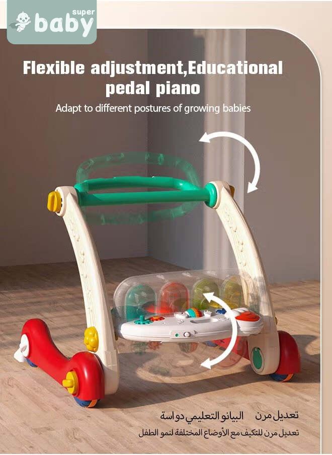 SuperBaby 4 In 1 Baby Playmat & Play Piano Gym With Walker, Learning Walking Stroller and Soft Infants Floor Activity Center, Musical Keyboard, Tummy Time - Image 5