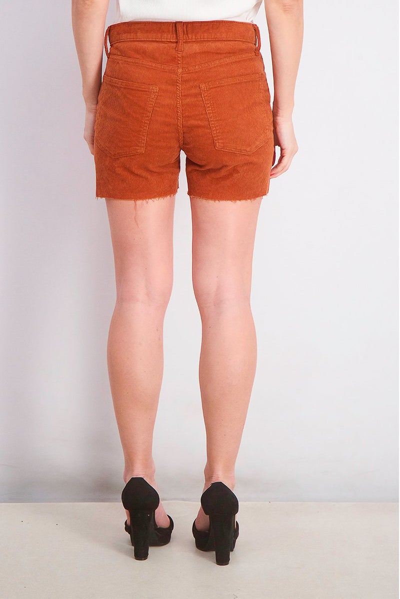 GAP Women Raw Hem Corduroy Shorts, Rust - Image 3