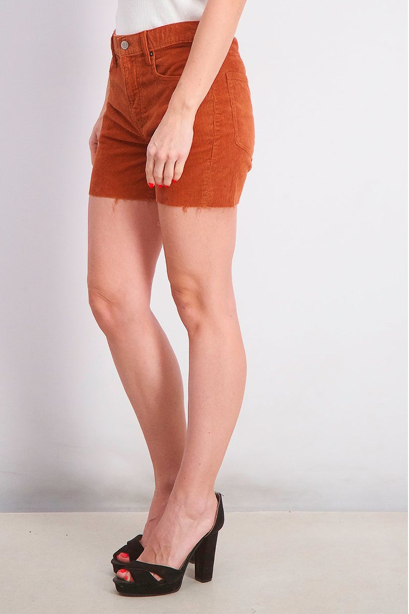 GAP Women Raw Hem Corduroy Shorts, Rust - Image 2