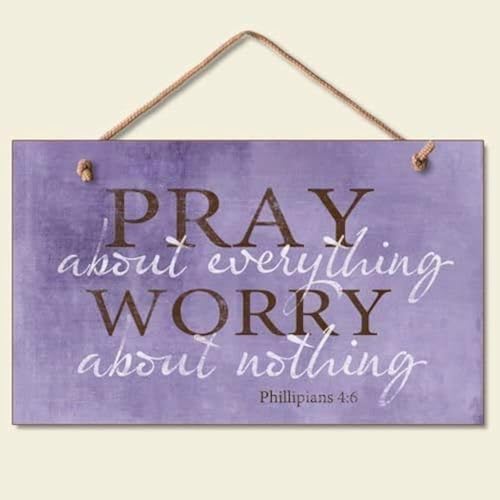 Highland Graphics bouti1583 Pray About Everything Wooden Sign Decor 9.5" by 5.75" 41-250 (Standard Version) - Image 1