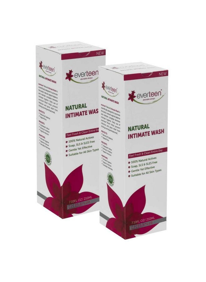 everteen Natural Intimate Wash For Feminine Hygiene In Women - 2 Packs (210Ml Each)  - Image 1