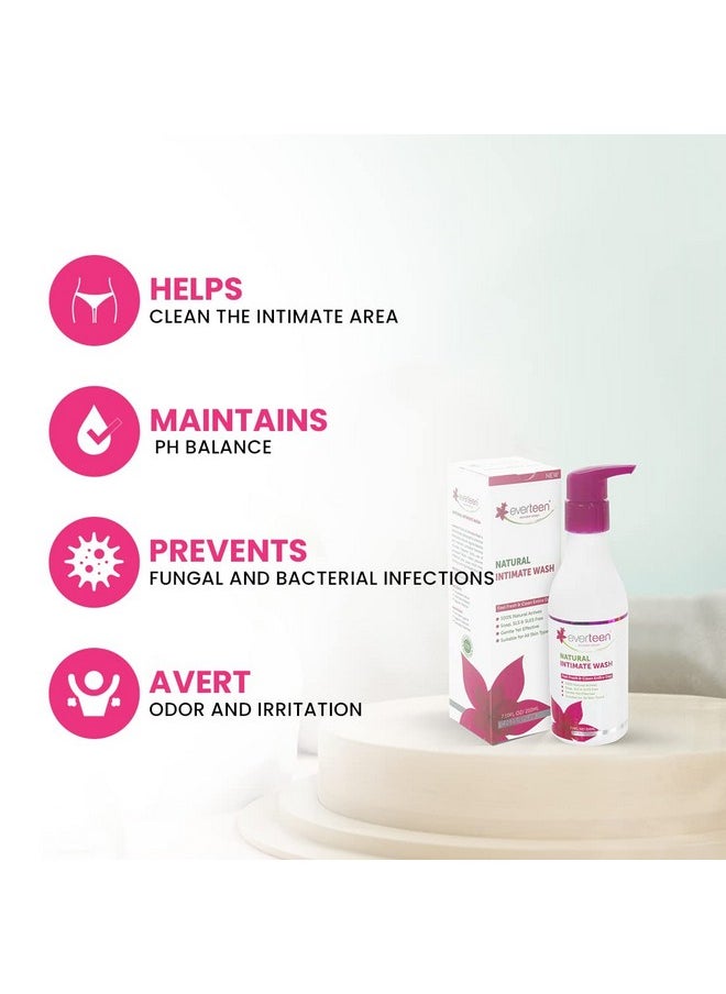 everteen Natural Intimate Wash For Feminine Hygiene In Women - 2 Packs (210Ml Each)  - Image 3