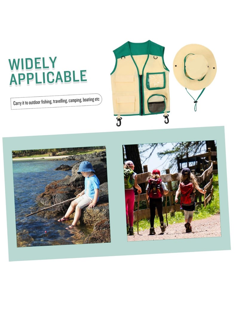 نكومي زي مستكشف، طقم تخييم للأطفال، طقم مغامرات في الهواء الطلق للأطفال، طقم سترة وقبعة للعب الأدوار - Image 5