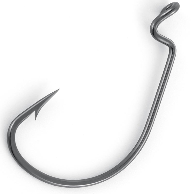 Dr.Fish 100 Pack EWG Hooks Bass Fishing Worm Hooks Extra Wide Gap Freshwater Fishing Carolina/Texas Rig #1 - Image 1