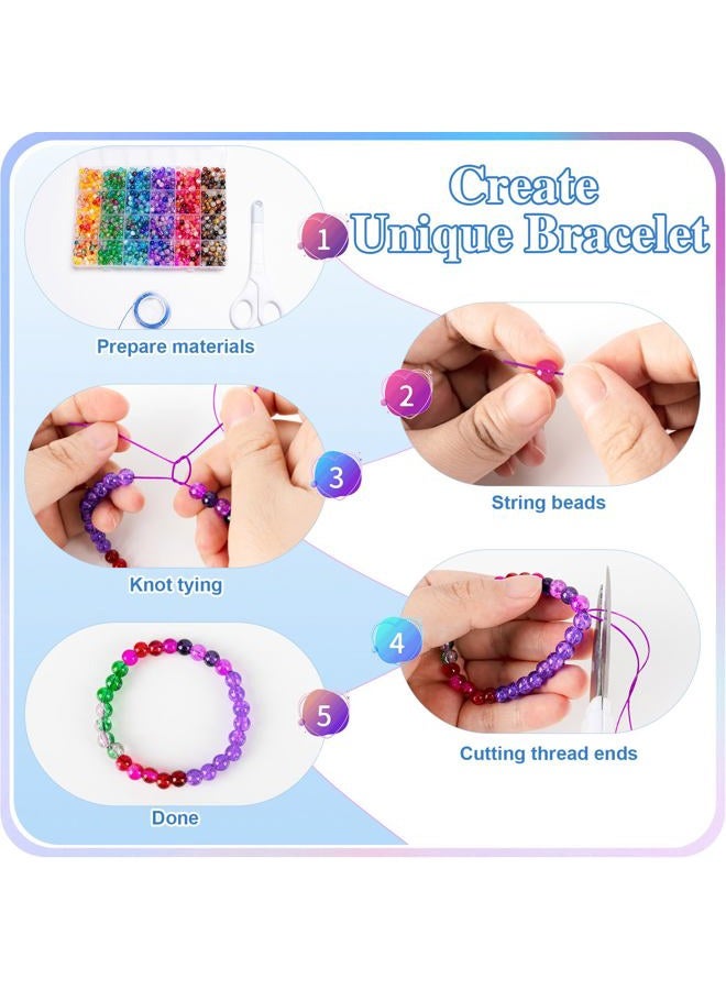 XSEINO 1200 Pieces 6mm Crack Mix Glass Beads for Making - Image 5