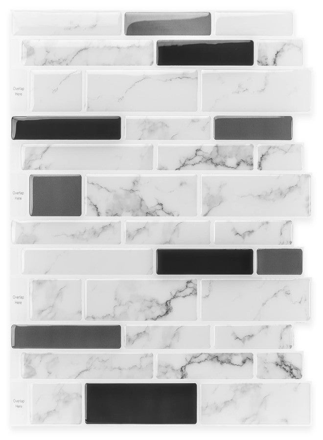 LONGKING 10-Sheet Peel and Stick Tile Backsplash, Vinyl 3D Self-Adhesive Tile Stickers for Kitchen, Bathroom, Counter Top, Marble 77 - Image 1
