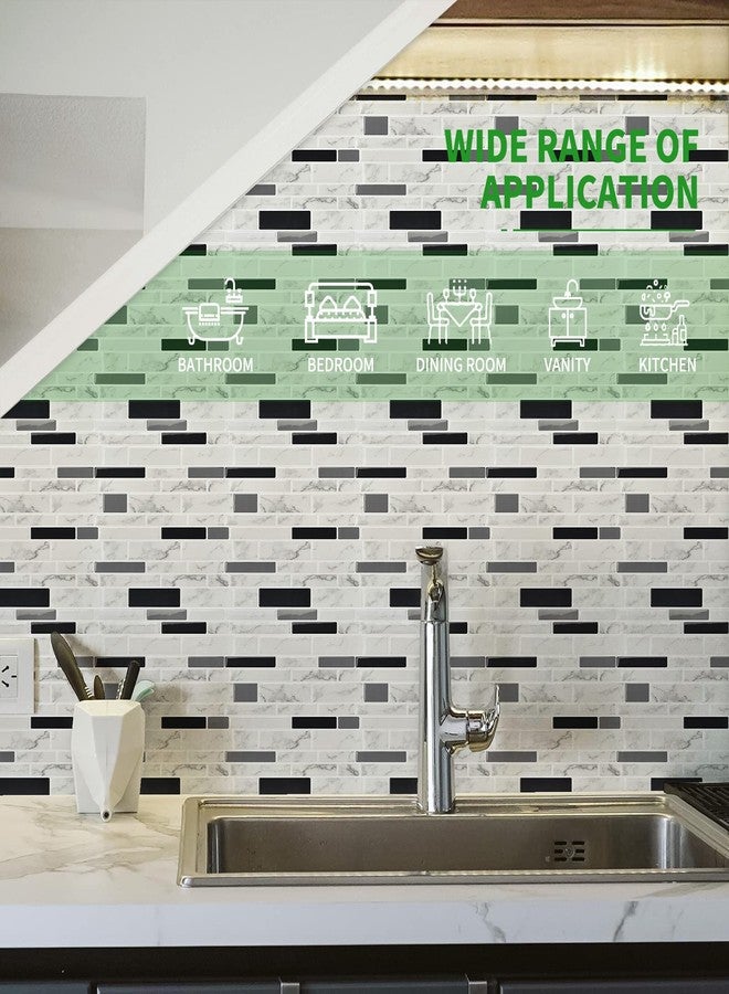 LONGKING 10-Sheet Peel and Stick Tile Backsplash, Vinyl 3D Self-Adhesive Tile Stickers for Kitchen, Bathroom, Counter Top, Marble 77 - Image 3