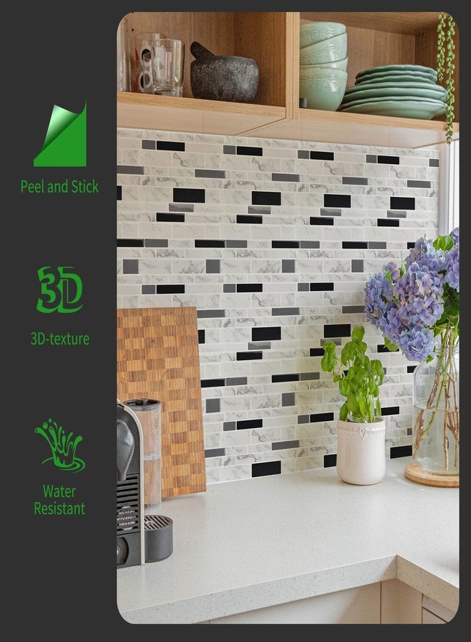 LONGKING 10-Sheet Peel and Stick Tile Backsplash, Vinyl 3D Self-Adhesive Tile Stickers for Kitchen, Bathroom, Counter Top, Marble 77 - Image 2