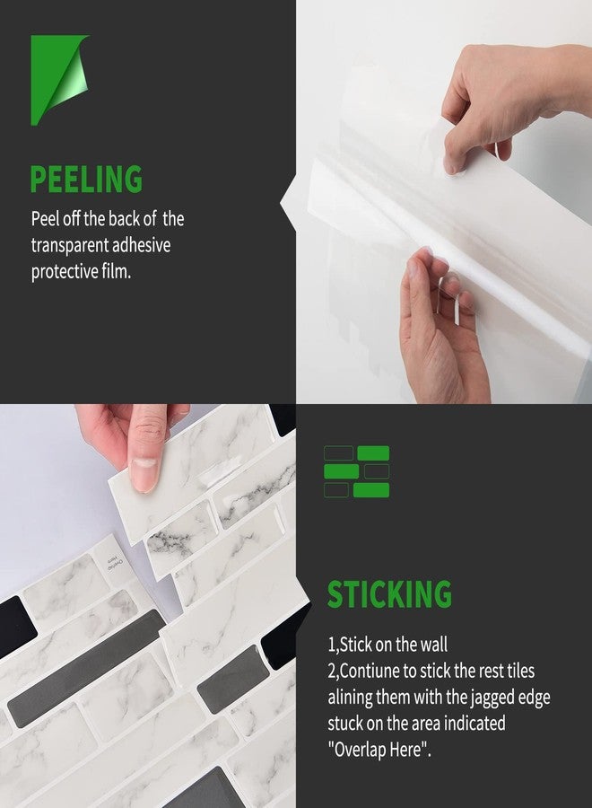 LONGKING 10-Sheet Peel and Stick Tile Backsplash, Vinyl 3D Self-Adhesive Tile Stickers for Kitchen, Bathroom, Counter Top, Marble 77 - Image 5