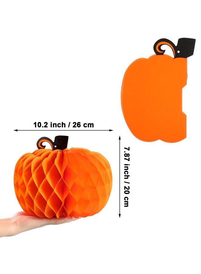 جوفيتيك مجموعة من 6 قطع مركزية من الورق على شكل قرص العسل على شكل قرع ثلاثي الأبعاد، مقاس 10.2 بوصة، ديكورات ورقية معلقة على شكل قرع، زينة حفلات الهالوين وعيد الشكر وأعياد الميلاد وحفلات الزفاف والمنزل - Image 3