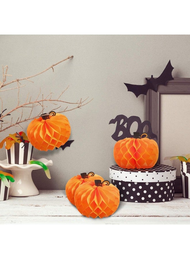 جوفيتيك مجموعة من 6 قطع مركزية من الورق على شكل قرص العسل على شكل قرع ثلاثي الأبعاد، مقاس 10.2 بوصة، ديكورات ورقية معلقة على شكل قرع، زينة حفلات الهالوين وعيد الشكر وأعياد الميلاد وحفلات الزفاف والمنزل - Image 5