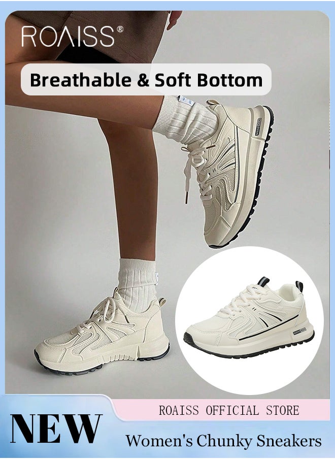 Lightweight Breathable Chunky Sneakers for Women Low Cut Mesh Upper Non-slip Running Sports Shoes with Nice Color Matching Women's Casual Fashion Walking Shoes with Soft Sole - pzsku/Z0FF1CC77BA3D881B6E3AZ/45/_/1723539454/9e343574-680b-47f5-b20e-269cdd4965b6