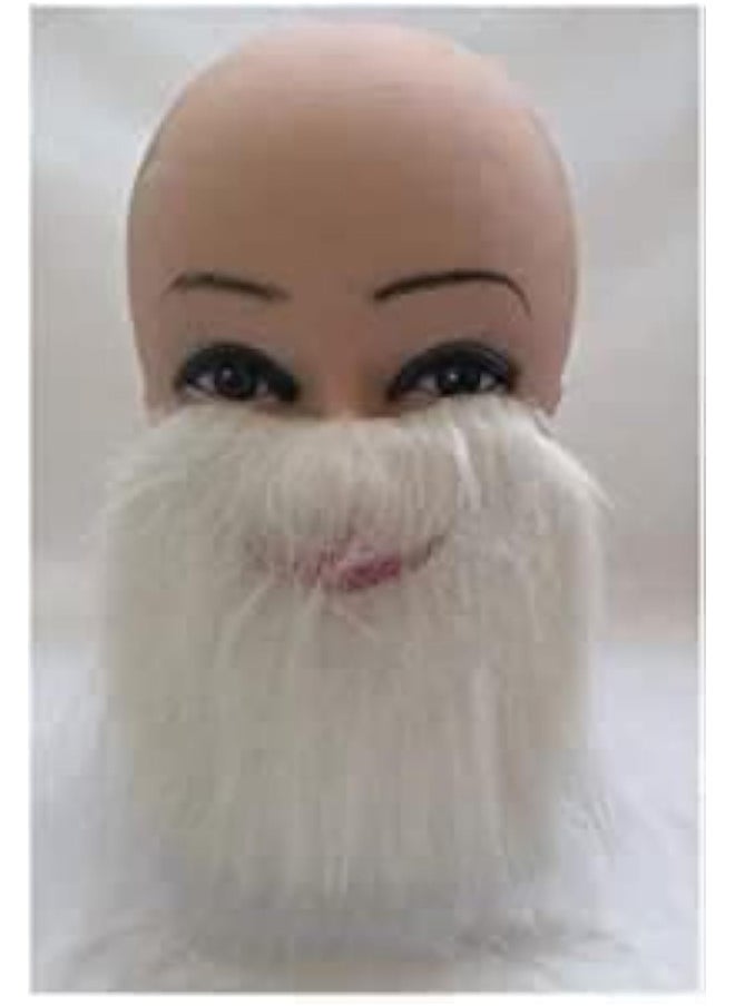 ECVV Costume Party Props Whiskers False Beard Funny Beard - WHITE  - Image 1