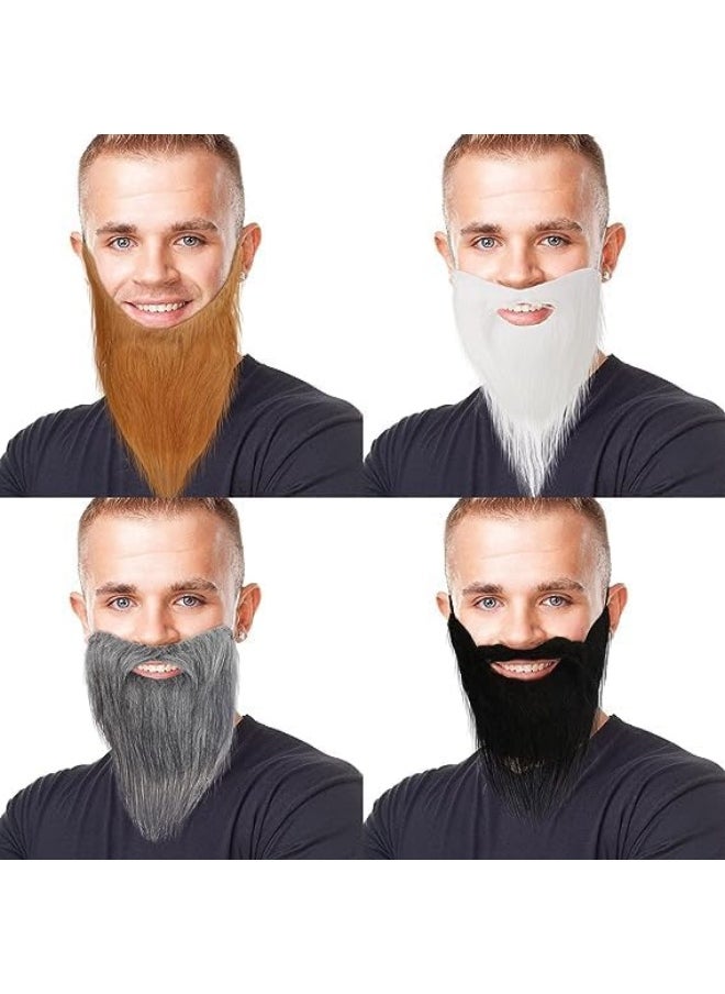 ECVV Costume Party Props Whiskers False Beard Funny Beard - WHITE  - Image 2