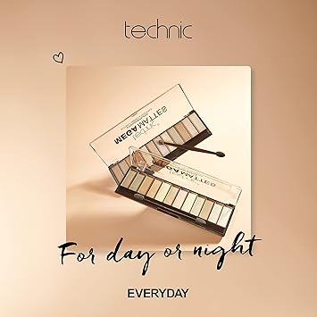 Technic باليت ظلال العيون نود ميغا مات من تكنيك 12 لون مصبوغ احترافي يدوم طويلاً سهل التطبيق والدمج بألوان مات مثالية للمظهر المثالي نهارًا أو ليلًا 18 جرام - Image 5