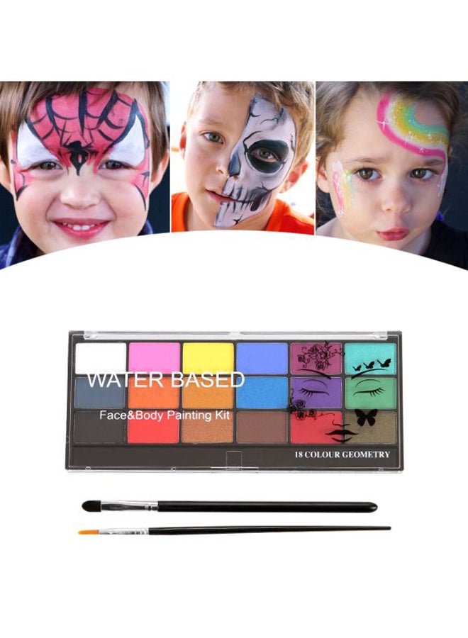 طقم أدوات ألوان مائية للرسم على الوجه والجسم متعدد الألوان - Image 4