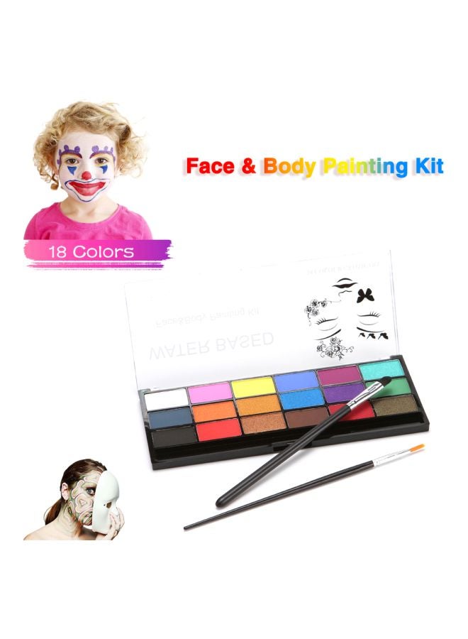 طقم أدوات ألوان مائية للرسم على الوجه والجسم متعدد الألوان - Image 5