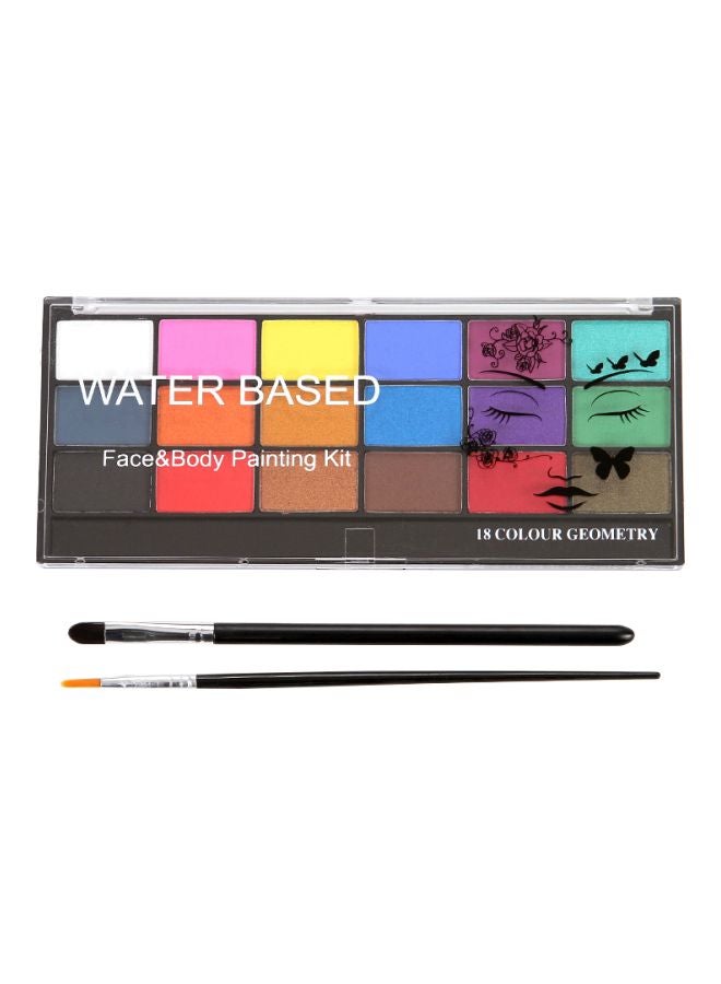 طقم أدوات ألوان مائية للرسم على الوجه والجسم متعدد الألوان - Image 1