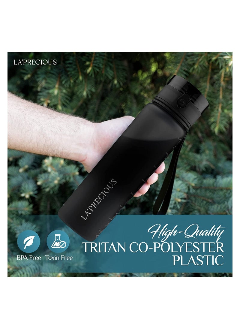 LA' PRECIOUS - 1000ml Water Bottle for Adults and Kids USA Tritan Material Non-Toxic BPA Free Fast Flow Flip Top Leak Proof Lid and One Click Open - Image 1