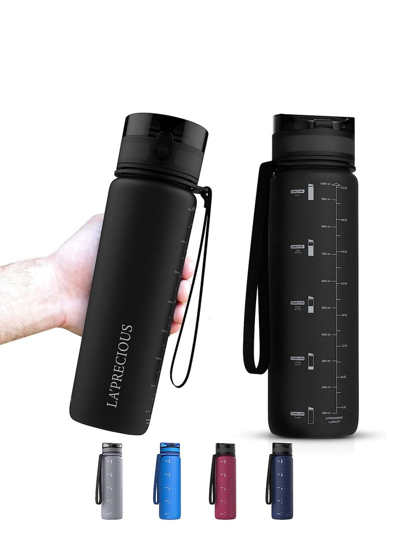 LA' PRECIOUS - 1000ml Water Bottle for Adults and Kids USA Tritan Material Non-Toxic BPA Free Fast Flow Flip Top Leak Proof Lid and One Click Open - Image 1