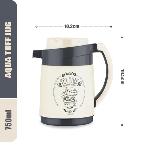 Trueware Aqua Jug Insulated Flask - 750 Ml | Insulated Tea Pot Kettle Inner Steel Outer Plastic | Hot & Cold | Food Grade Plastic | Lightweight BPA-Free | Wide Mouth Design | Ideal for Office, Travel - Image 4