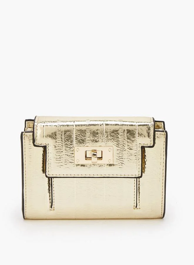 Metallic Wallet With Twist Lock