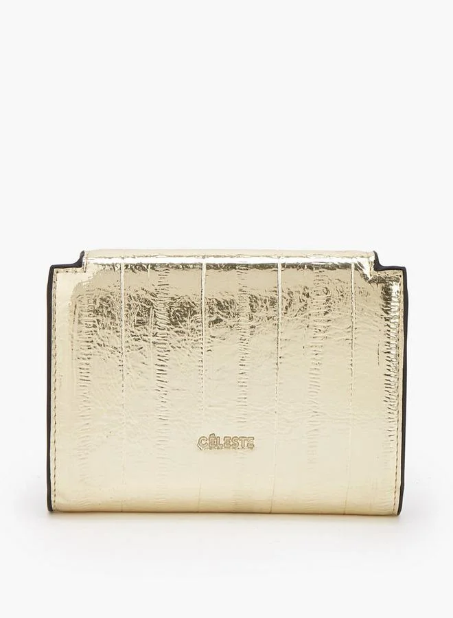 Celeste Metallic Wallet With Twist Lock