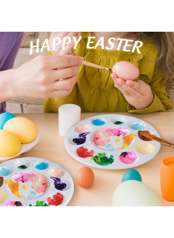 فندامي 20 قطعة من صينية الطلاء البلاستيكية المستديرة، صواني الطلاء للأطفال، صينية لوحة الطلاء، لوحات الطلاء مع 10 آبار للبالغين والأطفال للرسم أو فئة الحرف اليدوية باللون الأبيض - Image 4